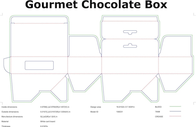 gourmet chocolate box packaging template