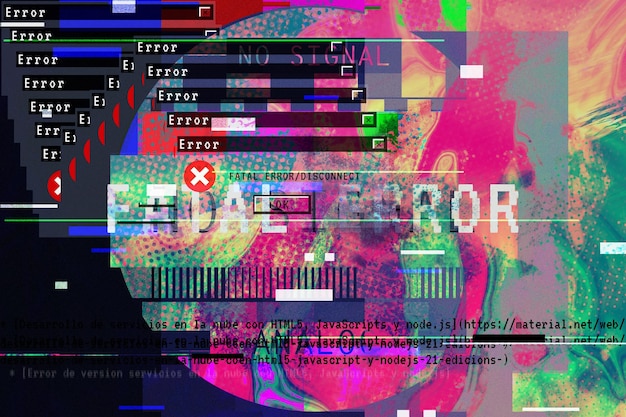 Gradient background with glitch effect universal pattern