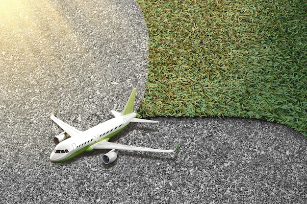 Green plane collage design