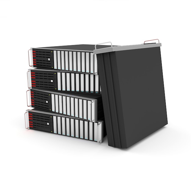 Group of Server Rack isolated on white background