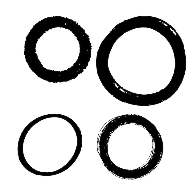 Grunge Circle Frames Set