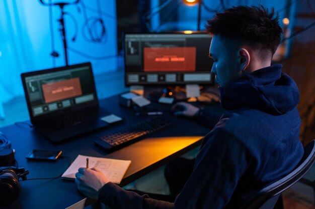 hacker using computer virus for cyber attack