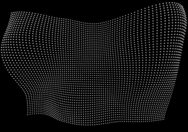Halftone pattern overlay 3d abstract shape design element curved rectangle