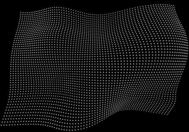 Halftone pattern overlay 3d abstract shape design element curved rectangle