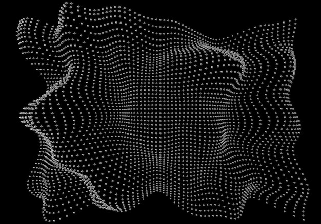 Halftone pattern overlay 3d abstract shape design element curved rectangle