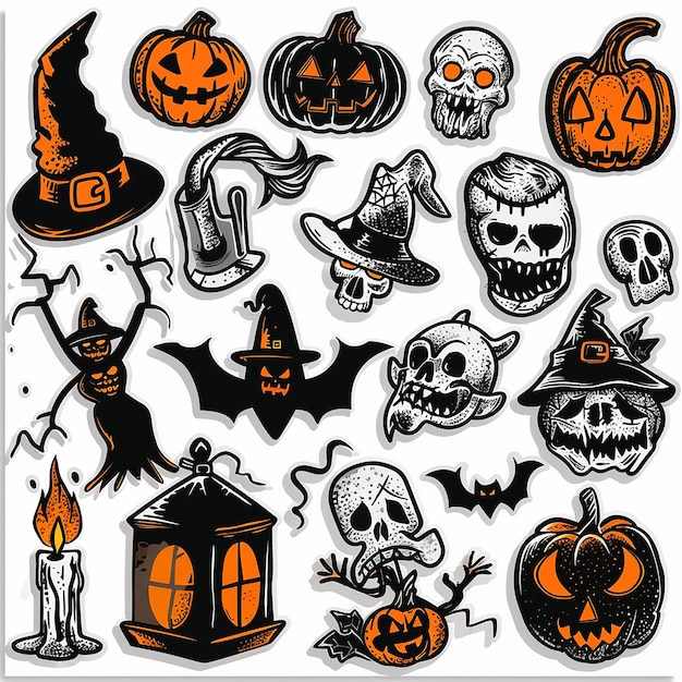 Halloween-klistremerkesett