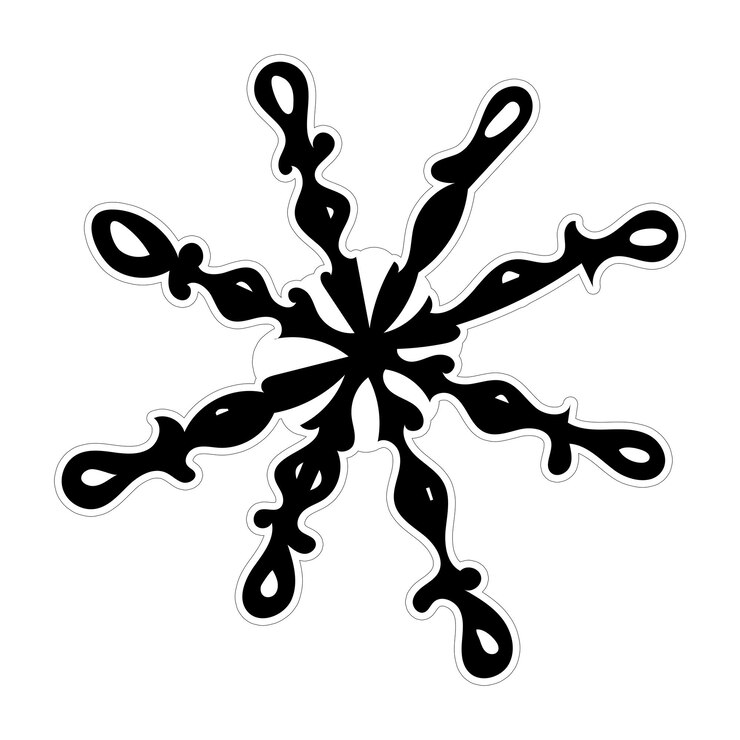 Foto hand drawn black and white doodle sketch snowflake sticker