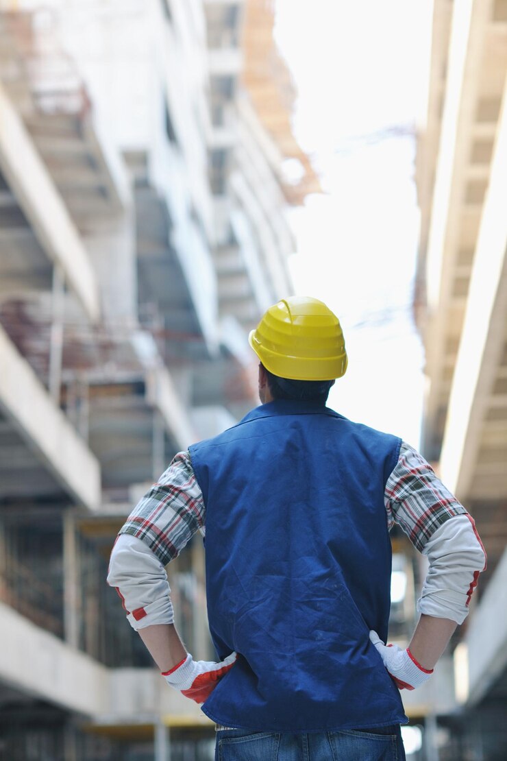 Foto handsome hard worker people portrait at concstruction site