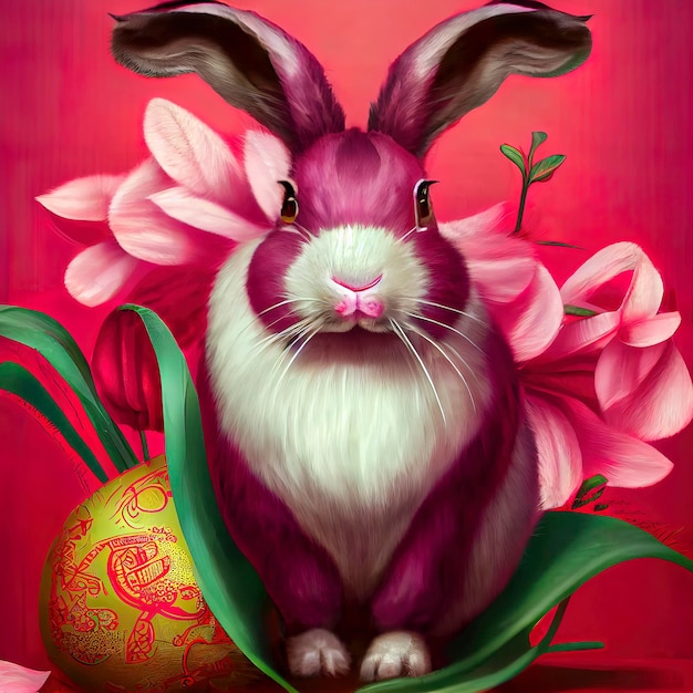 Happy chinese new year 2023 background year of rabbit illustration