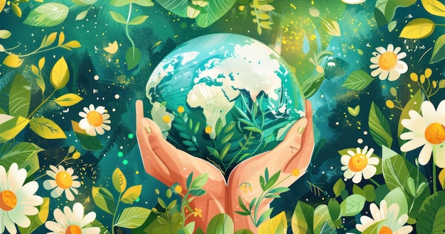 Harmonisk og miljøvennlig bakgrunn for Earth Day