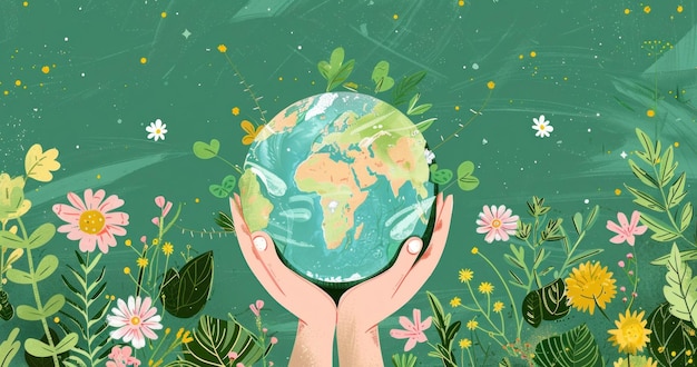 Harmonisk og miljøvennlig bakgrunn for Earth Day