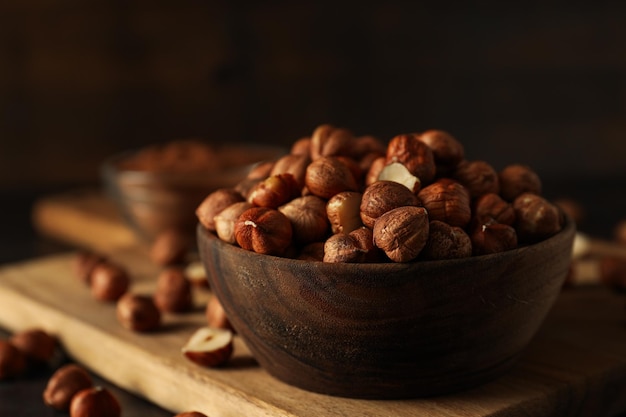 Healthy food and healthy nutrition concept nuts hazelnut