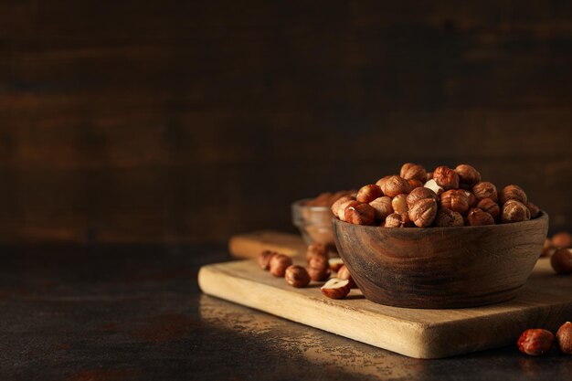 Healthy food and healthy nutrition concept nuts hazelnut