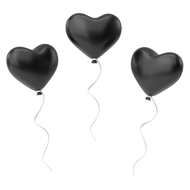 heart balloon valentine card decoration 3d illustration