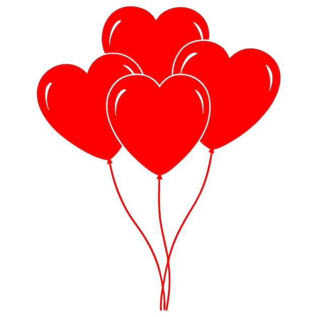 heartshaped red balloons illustration for romantic and celebration themes