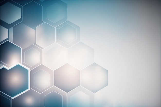 hexagon blue abstract background with hexagonal geometric elements
