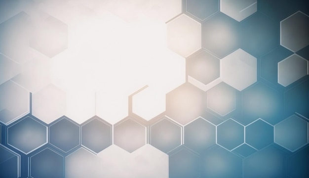 hexagon blue abstract background with hexagonal geometric elements