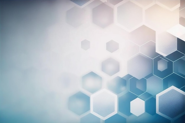 hexagon blue abstract background with hexagonal geometric elements