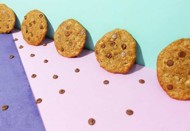high angle view of cookies in plate