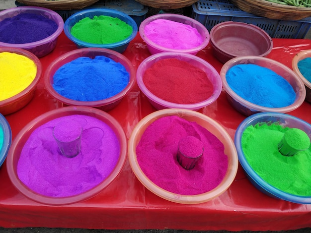 High angle view of multi colored for sale at market stall