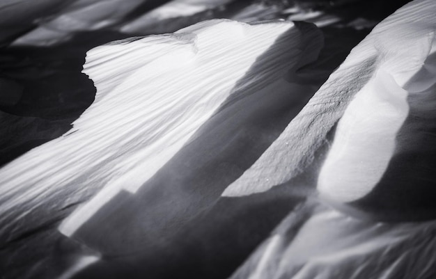 High angle view of snow covered landscape