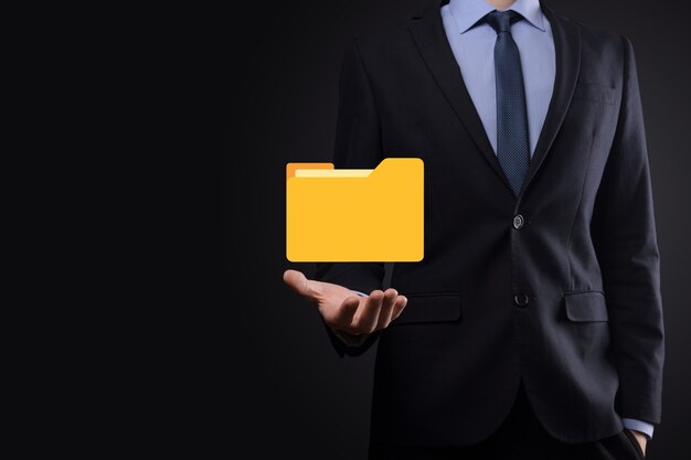 hold folder icon.document management system or dms setup by it consultant with modern 