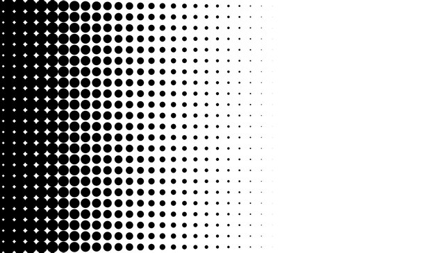 Horizontal haftone gradient with many tiny dots