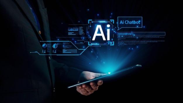 Human interact with AI artificial intelligence virtual assistant UUID