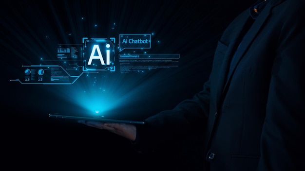 Human interact with AI artificial intelligence virtual assistant UUID