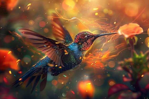 hummingbird on flower