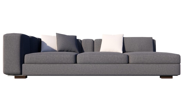 Illustration of a long sofa on a white background