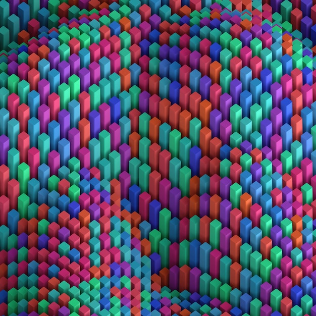 illustration of abstract 3D background from multicolored shapes