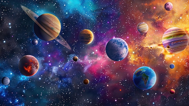 illustration of the solar system wallpaper