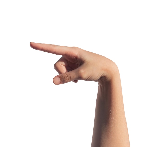 Index finger indicating aside pointing to side Pointer forefinger showing advertising gesture