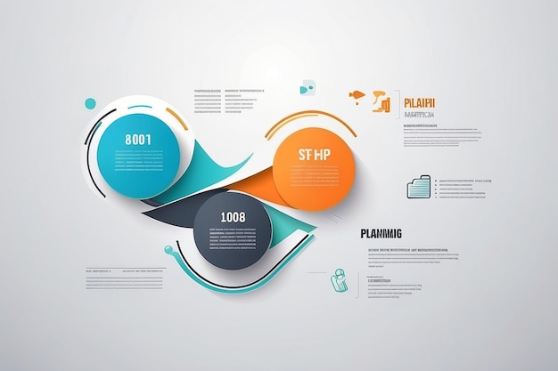 Infographics elements with 4 steps for presentation concept graph of business planning
