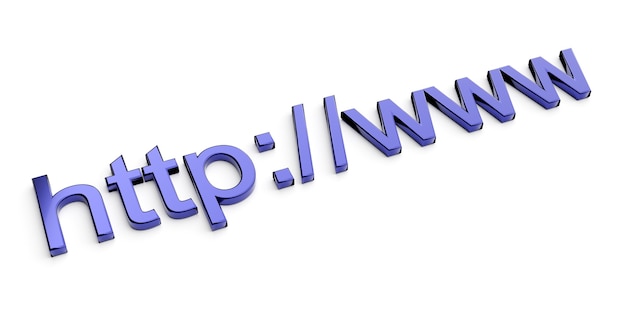 Internet web address http www in search bar of browser 3d rendering