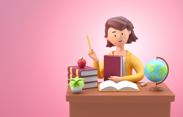 Isolated Teacher's Day 3D Illustration