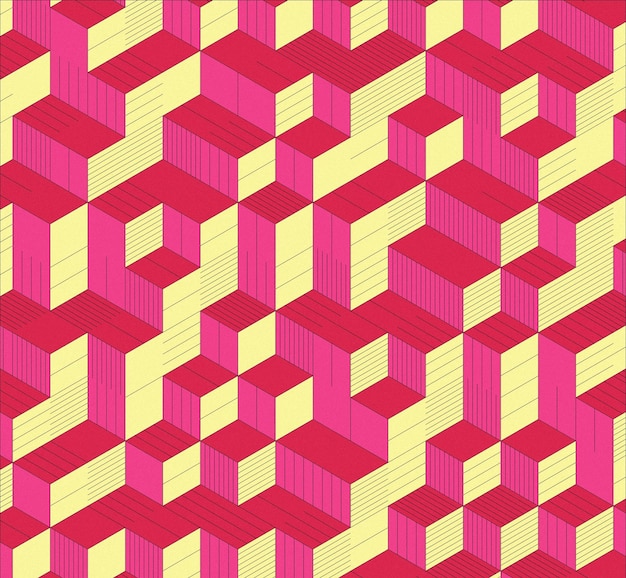 Isometrisk kube Flerfarget og støytekstur Gradientbakgrunn 3d isometrisk kube Banner wallp