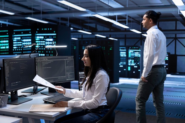 IT manager maintaining accurate documentation of data center hardware
