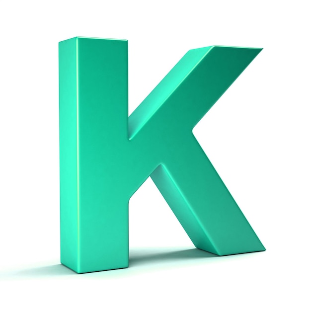 K Letter Icon 3D Render Illustration