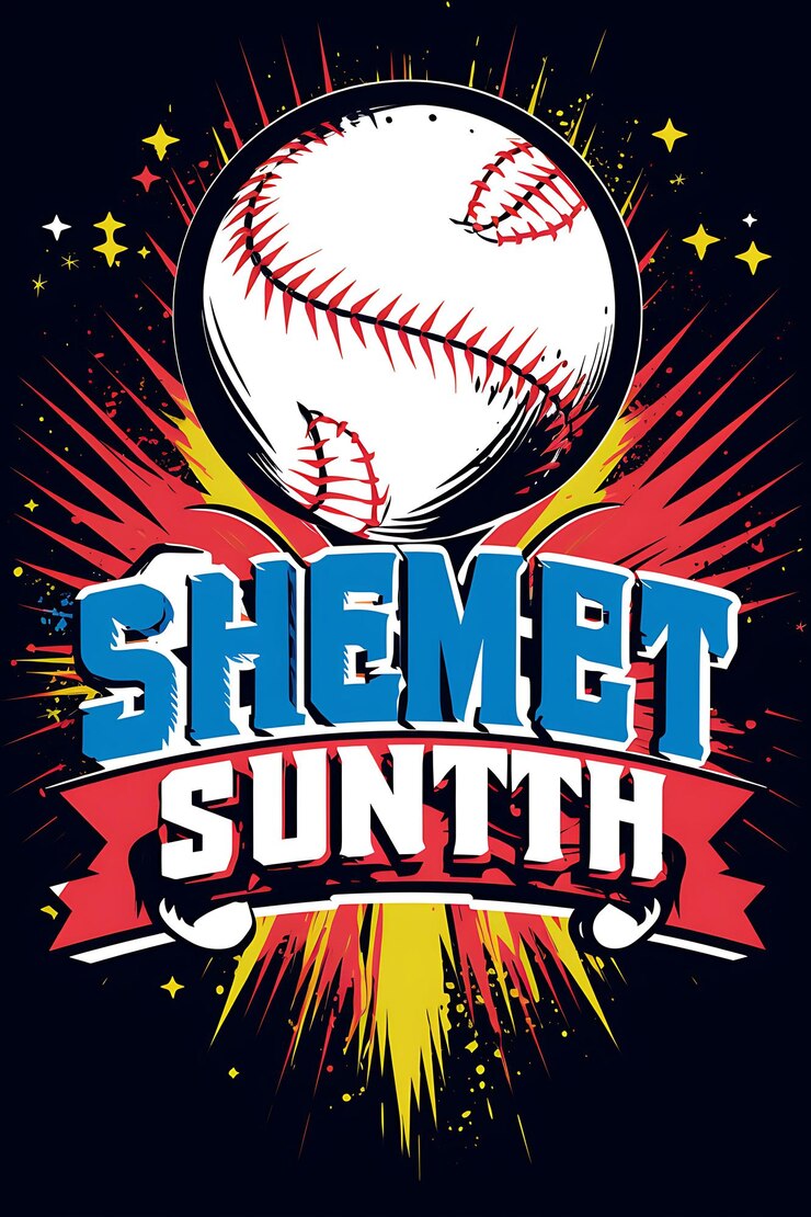 Foto k1 softball strength and unity bold and contrasting color schem flat 2d sport art poster