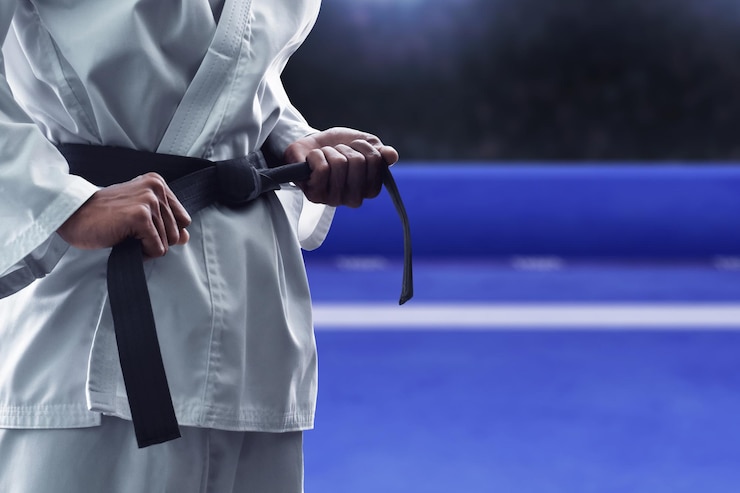 Foto karate martial arts fighter in arena