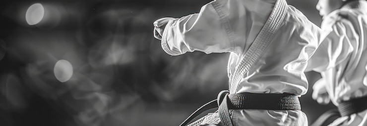 Foto karate training black belt