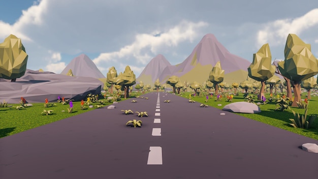 Landskap sosialt med directtoconsumer og beholdere for produkter 3D-rendering