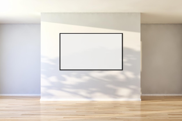 Large luxury modern bright interiors with mock up poster frame illustration 3D rendering