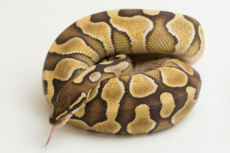Foto lesser ball python regius isolated on white background