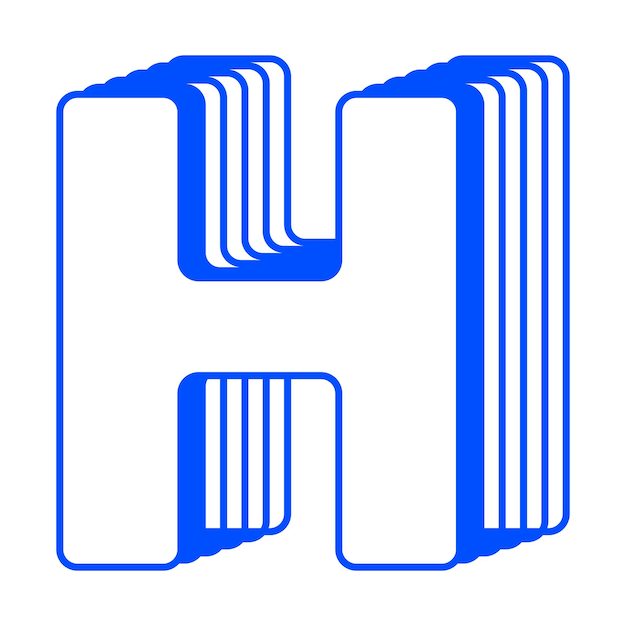 letter h png layered alphabet transparent background