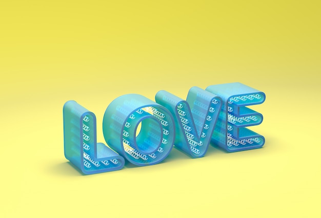 Letters of LOVE. In 3D rendering, 3D illustration