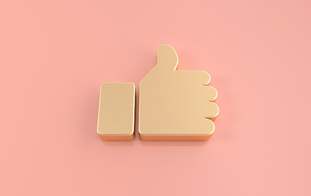 Like icon 3d rendering Social media notification Social network symbol Hand big finger up