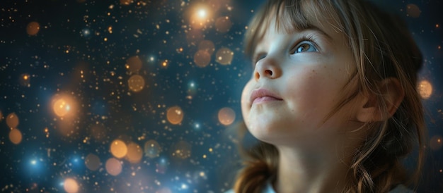 Little Girl Gazing at the Stars